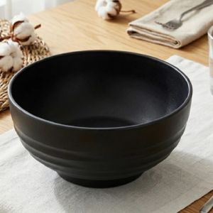 Tô tròn vân gỗ nhựa nhám hàng dày đựng phở cơm canh hàng quán buffet sang trọng