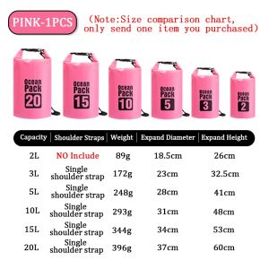 2026 Ocean Pack Backpack 2L3L5L10L15L20L Waterproof Dry Bag Outdoor Swimming Shoulder Travel bag