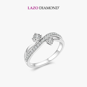 LAZO DIAMOND Split Duo Diamond Pavé Ring in 375/9K White Gold