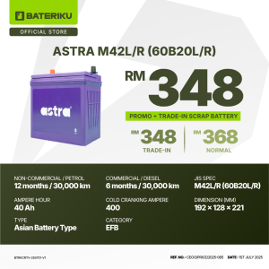 ASTRA M42L/R 60B20L/R EFB Car Battery (Next Day Delivery)