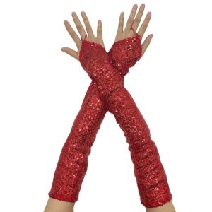 NOBLELUX Fingerless Sequins Gloves Shining Vintage Cosplay Mittens Fashion Punk Performance Accessories Party Club