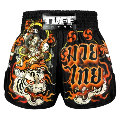 TUFFPAYAK Muay Thai Shorts Boxing Shorts กางเกงมวยไทย กางเกงกีฬา กางเกงซ้อมมวย กางเกงฟิตเนส กางเกงออกกำลังกาย (Raijin the Thunder God)