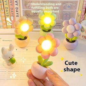 Mini Night Light Mini Flower Bedside Car Decoration Cute Ornament Gift Desk Lamp