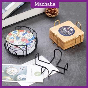 Mazhaha Coaster Holder Mat Storage Rack Table Mat Holder Tea Coffee Mug Placemat Storage Organizer Table Kitchen Accessories