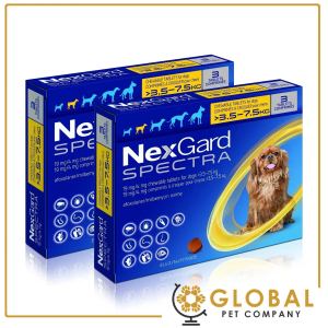 (SG distributor) NexGard Spectra 6 Chews (3.5-7.5kg) Exp 07/27 - Double Box Bundle - Yellow - Chewable Tablets for Dogs