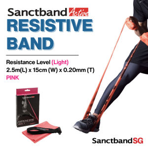 Sanctband Active Resistance Band 2.5m Length Resistive Bands Light Resistance Bands Level Pink Exercise Bands