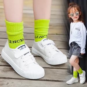 Kindergarten School Performance White Shoes Spring/Summer Autumn Boys and Girls Sports Breathable Canvas Shoes Baby White Board Shoes ㏇L0514