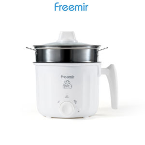[Produk Baru] freemir Panci Listrik 1.2L Panci Elektrik Pot Elektrik Panci Listrik Anti Lengket dengan Low Watt Gratis Pengukus