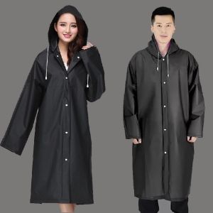 Terlariss  !!! Jas Hujan Portable Raincoat Poncho with Hood - 369 - Black-all size