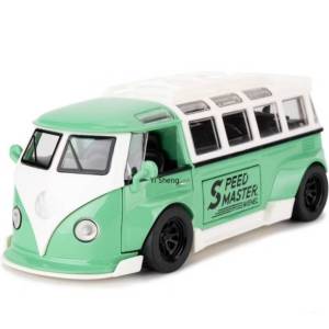 โมเดลรถตู้ปิคอัพวินเทจ สเกล1/32 บอดี้เหล็ก ประตูเปิดได้รอบคัน มีเสียงมีไฟ มีกล่อง มีฐาน โมเดลรถเหล็ก พร้อมส่งTH