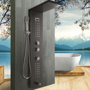 LDIES Torayvino Temperature Digital Display Shower Panel Body Massage System Jets Towel Shower Column Bathroom Bath Shower Mixer Tap 4B2Z9