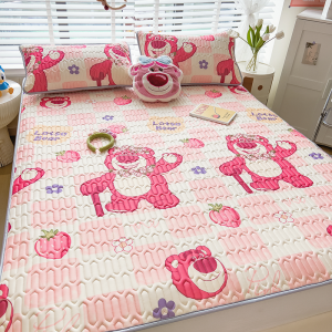 Cool and dreamy ice silk latex mat Cool ice silk fabric latex filling washable mat honeycomb breathable anti-mite antibacterial ice silk mat