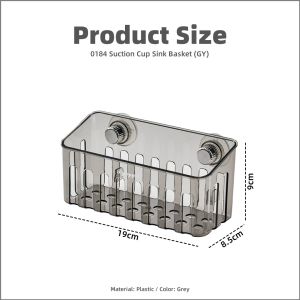 【PLAYFUL】Kitchen Wall Mounted Suction Cup Sink Storage Rack