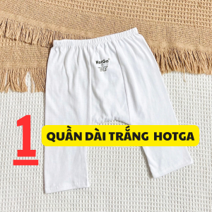 (3-12kg) Quần Dài COTTON Trắng Hotga Mặc Bỉm Cho Bé Sơ Sinh Chất Mềm Thấm Hút Mồ Hôi