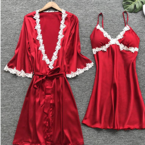 Pajama Set Mulberry Silk Nightgown Erotica Multi-piece Set Couple Soft Summer Multicolor