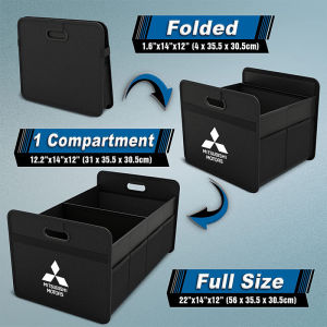 Car Trunk Organizer Box Large Capacity Car Storage Bag Cleaning Box Oxford Cloth Foldable Storage Box with Mesh Pocket for Mitsubishi X-pander Pajero L300 L200 Triton Galant Lancer ASX