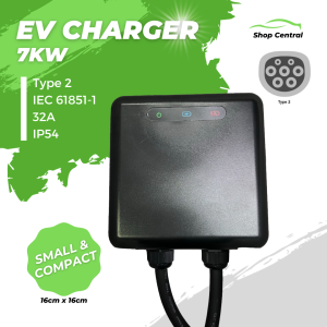 EV Charger 32A 1 Phase 7KW EVSE Wallbox EV Charging Station with Type 2 Cable BYD BMW Volvo Tesla