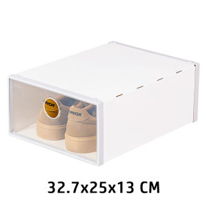 Citylife Shoe Box Stackable Transparent Flip Top Lid Shoe Storage Organizer Dustproof with Handle Multi Use
