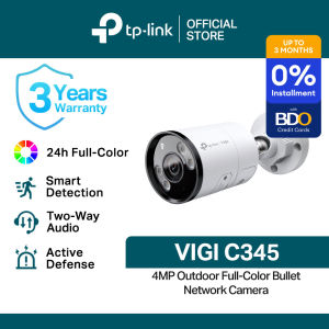 TP-Link Official Store | VIGI C345 | 4MP Full-Color Bullet Outdoor Home Security Network CCTV Camera Connect to Cellphone