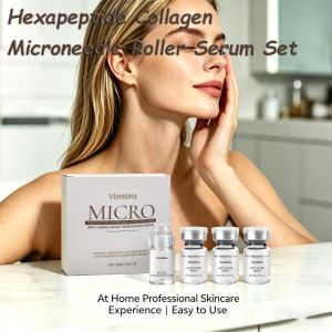 new Hexapeptide Collagen Microneedle Serum Set Hydrating Facial Roller Beauty Device Pro Home Beauty Care Kit Glowing Skincare hot