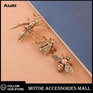 💖💓【Special price】💖💓Asahi Motor เครื่องประดับโต๊ะแมลงจำลองขนาดเล็ก1ชิ้นรูปปั้นผึ้งทองเหลืองรูปปั้นสัตว์น้ำชางานฝีมือทองแดงโบราณของตกแต่งบ้าน