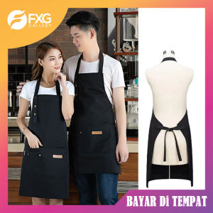 FXG - Apron Celemek Premium Barista Korean Style Pria Wanita Dapur Masak Anti Air Chef Barber CLM05