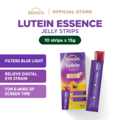 BRANDS Lutein Essence Jelly Strips 15g (10 pcs/pack) - Boost Healthy Vision Reduces Eye Fatigue For ages 4+ [EXP: 24 Jun 27]