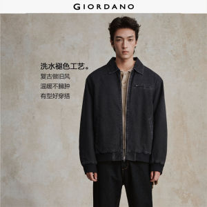 Giordano Men 100% Cotton vintage wash padded jacket Free Shipping 18075828