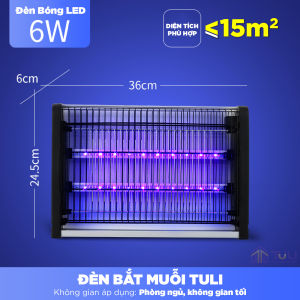 Đèn Bắt Muỗi TULI TL006 Công Suất 6W Thu Hút Diệt Đuổi Côn Trùng Hiệu Quả An Toàn Không Độc Hại BH 24 Tháng