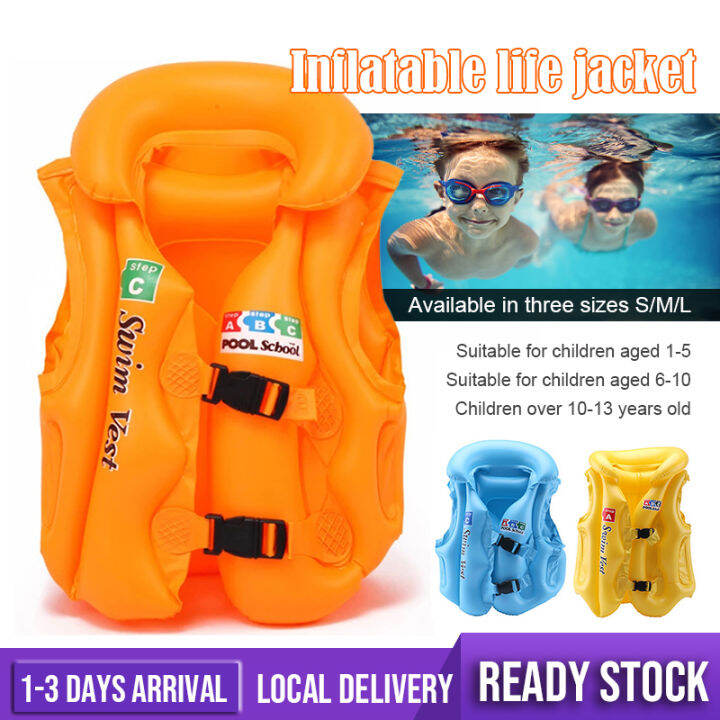 Kids Swimming Life Jacket Swimming Vest Swimming Jacket Inflatable Swim ...