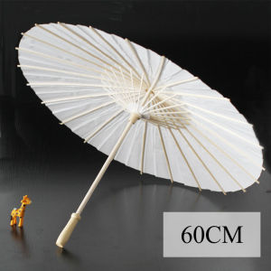 84/60CM White Paper Parasol Umbrella for Baby Wedding Decor Photography Prop Handmade Wooden Handle Graffiti Painting Umbrella Educational Toy