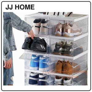 【JJ HOME】Collapsible Shoe Rack Foldable Transparent Shoe Cabinet Dustproof Storage Household Large Capacity