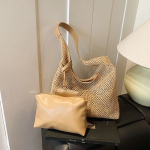 Movi Katie thanh lịch dung tích lớn dệt Túi tote cho phụ nữ hoàn hảo cho mùa hè đi lại và kỳ nghỉ bãi biển