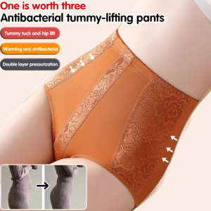 High-Waist Pure Cotton Antibacterial Womens Underwear Postpartum Recovery Tummy Lifting Panties Tummy Tuck Shaping Pants