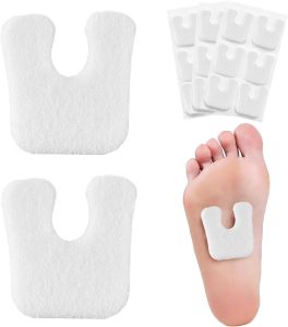 20 Pieces u Shaped Foot Pads Horseshoe Pads for Feet Callus Cushions Metatarsal Pads Moleskin for Feet 3 in 1 Felt Foot Pads Callus Pads for Ball of Foot Cushion Side of Foot and Heel Pain Relief