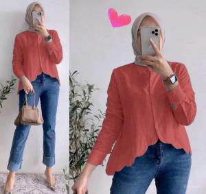 Azka Top Kemeja Korea Terbaru dan Kekinian Bahan Polo Linen