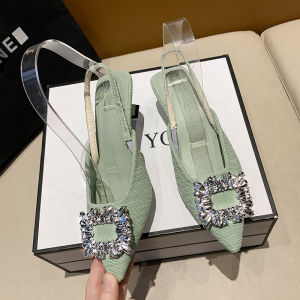 Free Shipping Pointed-Toe Stiletto-Heeled Pumps For Women New Autumn Collection Featuring Rhinestone Square Buckles Elegant Single Shoes And Closed-Toe Sandals