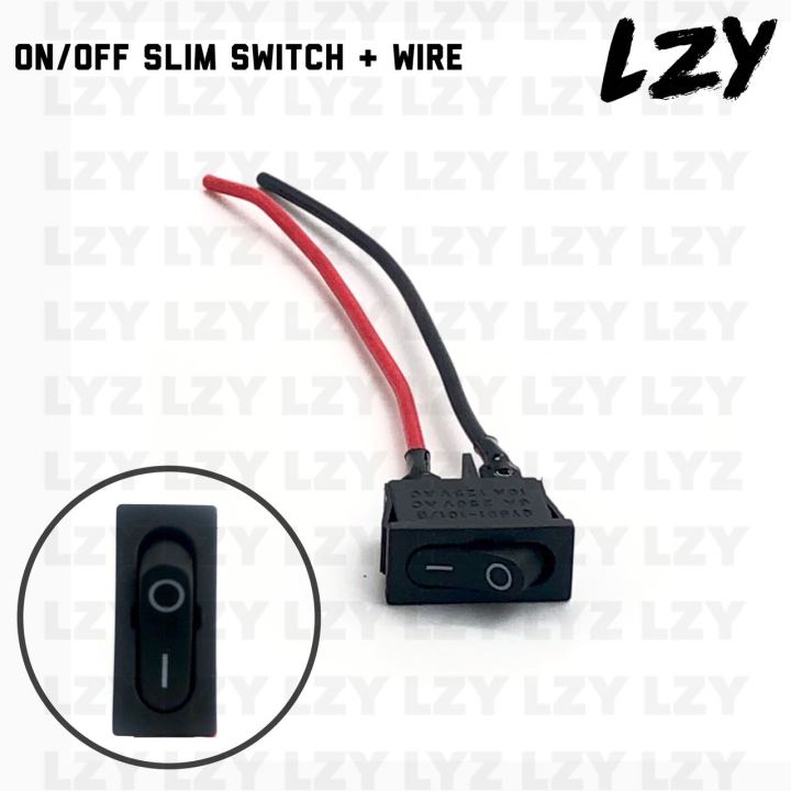 Slim On-Off Power Rocker Switch with Wire Led Bulb Headlight Car ...