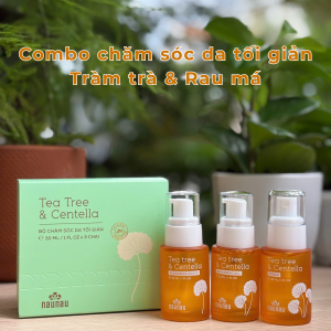 Combo phục hồi cấp ẩm đa tầng hỗ trợ giảm mụn dưỡng ẩm sâu - Tràm trà & Rau má - Combo tẩy trang rửa mặt và toner - combo tối giản tiện lợi mà hiệu quả