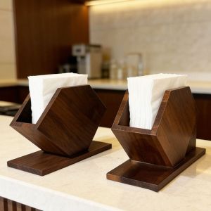 TIMES LORD Wooden Napkin Holders No-slip Space-Saving Tissue Storage Rack Simple Stable Paper Towel Container Kitchen