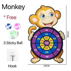 Childrens Dart Ball Game Toys Fabric Sticky Dart Board Toys Puzzle Game For Kids Mainan Kanak-kanak儿童标靶投掷飞镖盘粘粘球益智玩具