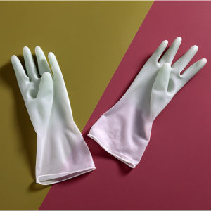 Hithome ถุงมือทำความสะอาด ถุงมือล้างจาน  กันน้ำ เหนียวและทนทานใช้งานง่าย