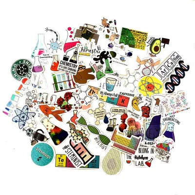 xs200-50pcs new chemical equipment laboratory personality science water cup waterproof sticker