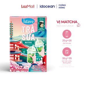 Trà sữa trân châu hòa tan Lúave - 5 Gói Trà Sữa 5 Gói Trân Châu - Chiết xuất từ lá trà đen Tiện dụng Pha chế nhanh