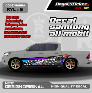 RTL 102-STIKER DECAL MOBIL MOBILIO VELOZ KIJANG PANTHER ERTIGA ACCORD SEDAN GRATIS CUSTOM NAMA
