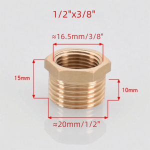 NALANILI Brass Brass Hex Bushing Hex 1/8 1/4 3/8 1/2 3/4 Reducer Pipe Fitting Coupler Threaded Reducing Coupler