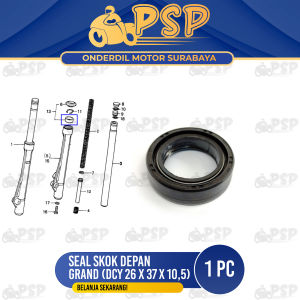 Seal Skok Depan Grand (DCY 26x37x105) - Sil Siel Karet Sok Shock Shockbreaker Depan Dobel Per