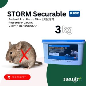 BASF Storm Securable (3kg) Flocoumafen 0.005% Rodenticide Rat Bait Rodent Bait Mouse Bait (Same As Matikus)