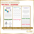 TRACING WORKSHEET 80 PAGES W/ FREE PENCIL & SHARPENER - FOR KIDS. 