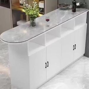 Sintered Stone Kitchen Island & High Bar Table Double-Sided Partition Sideboard Cabinet Multi-Functional Storage Cabinet for HDB Open Kitchen Dining Room Entryway